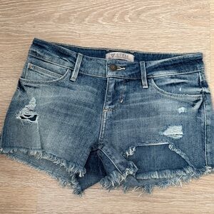 Guess Women's Distressed Blue Jean Shorts